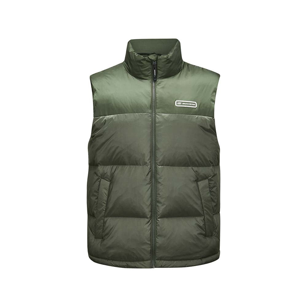 Skechers men's Sport-Utility Woven Down Vest in Kambaba for lifestyle wear