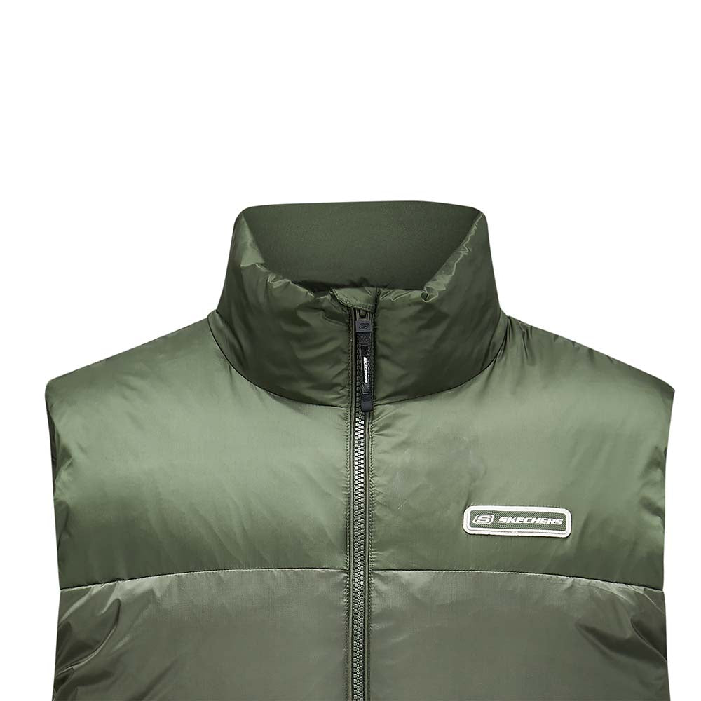 Skechers men's Sport-Utility Woven Down Vest in Kambaba for lifestyle wear