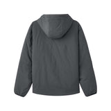 Skechers men's Diamond Woven Quilted Hooded Jacket in Iron Gate for lifestyle wear