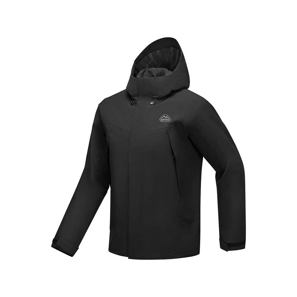 Skechers men's Go Trail Waterproof Jacket in Black Beauty for outdoor performance wear