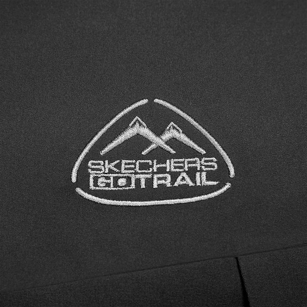 Skechers men's Go Trail Waterproof Jacket in Black Beauty for outdoor performance wear