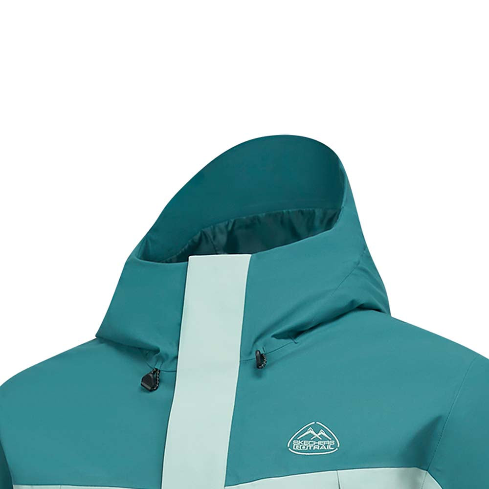 Skechers men's Go Trail Waterproof Jacket in Seaweed Army Green for outdoor performance wear