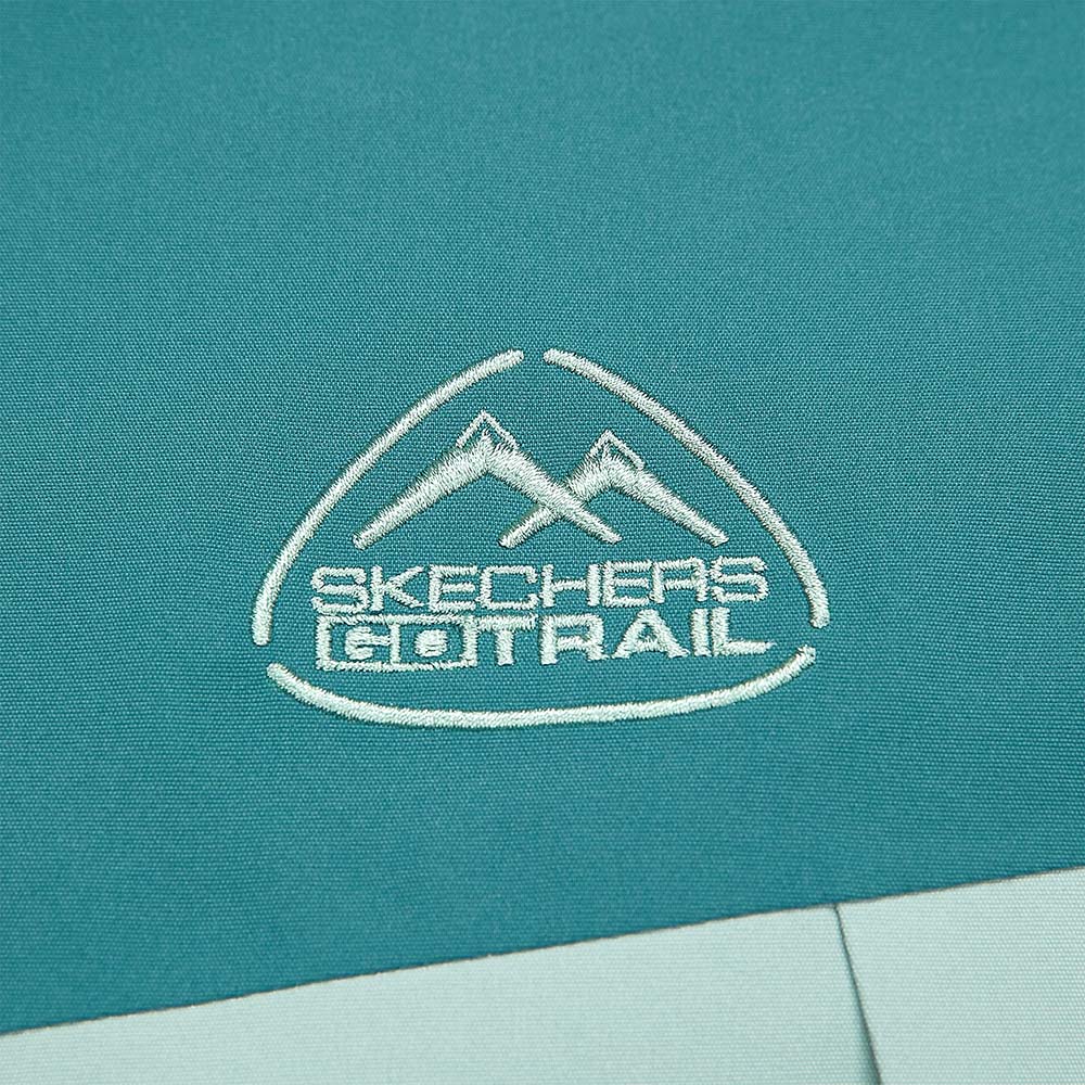 Skechers men's Go Trail Waterproof Jacket in Seaweed Army Green for outdoor performance wear