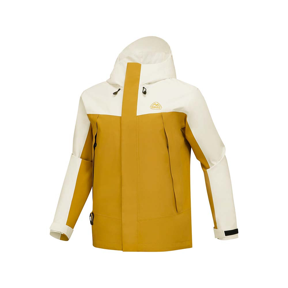 Skechers men's Go Trail Waterproof Jacket in Almond White for outdoor performance wear
