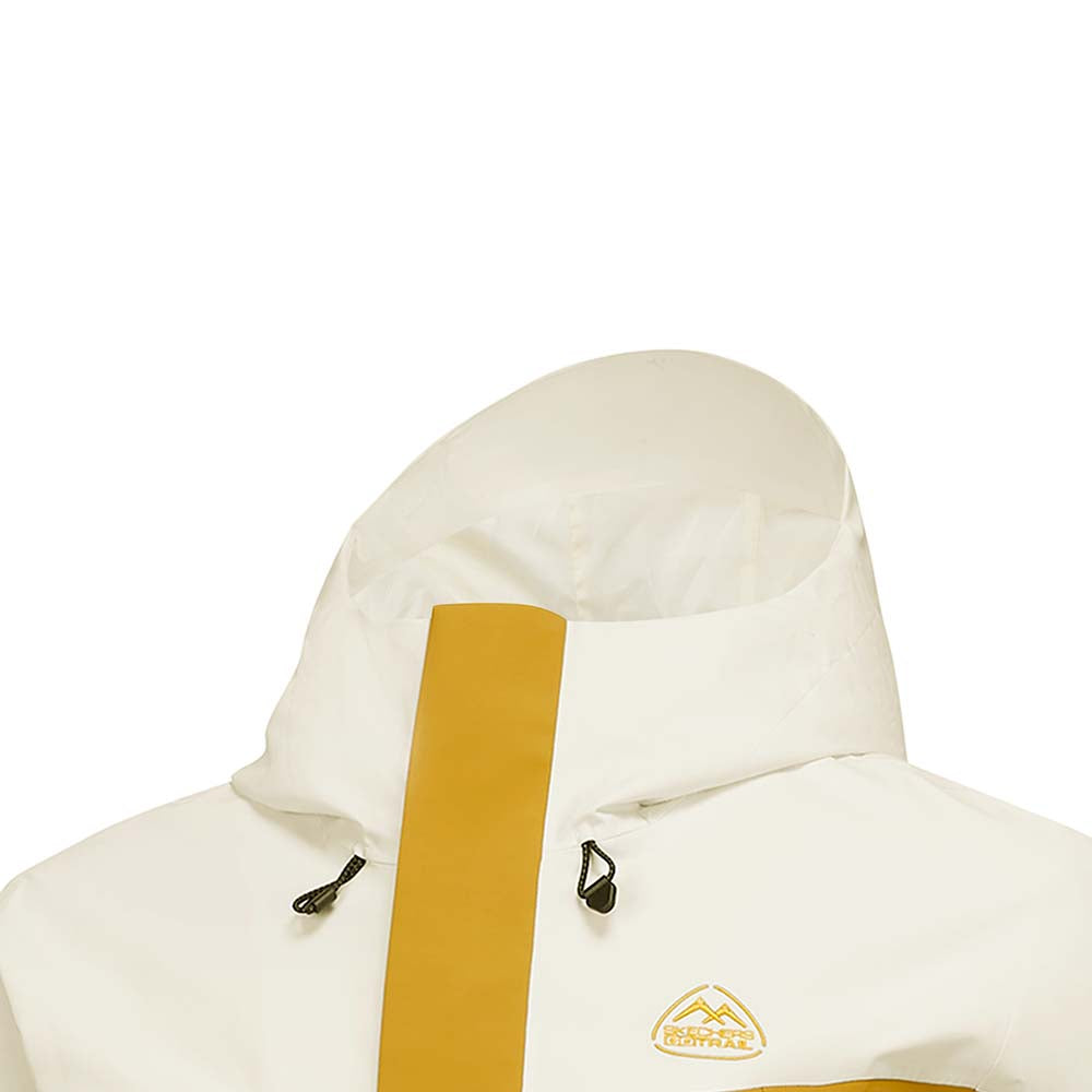 Skechers men's Go Trail Waterproof Jacket in Almond White for outdoor performance wear