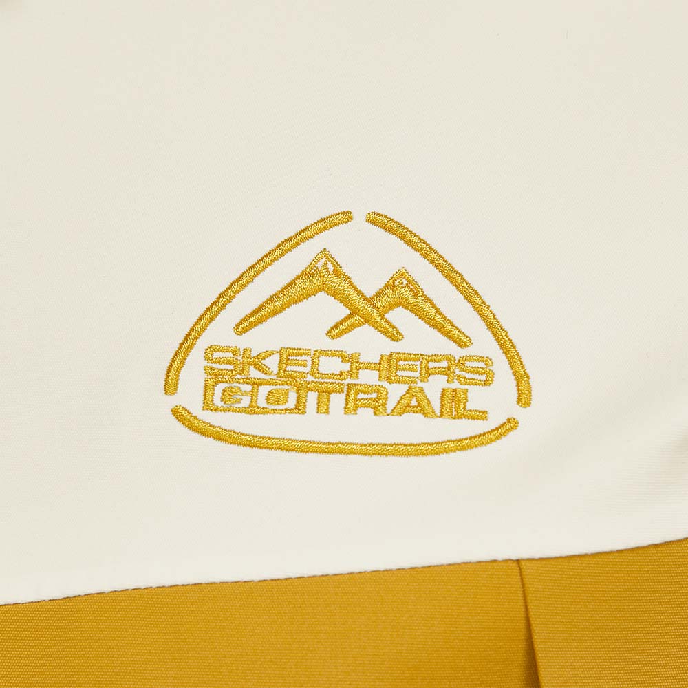Skechers men's Go Trail Waterproof Jacket in Almond White for outdoor performance wear