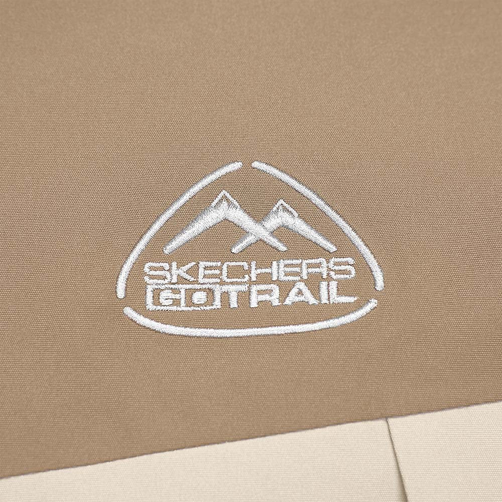 Skechers men's Go Trail Waterproof Jacket in Coffee Brown for outdoor performance wear