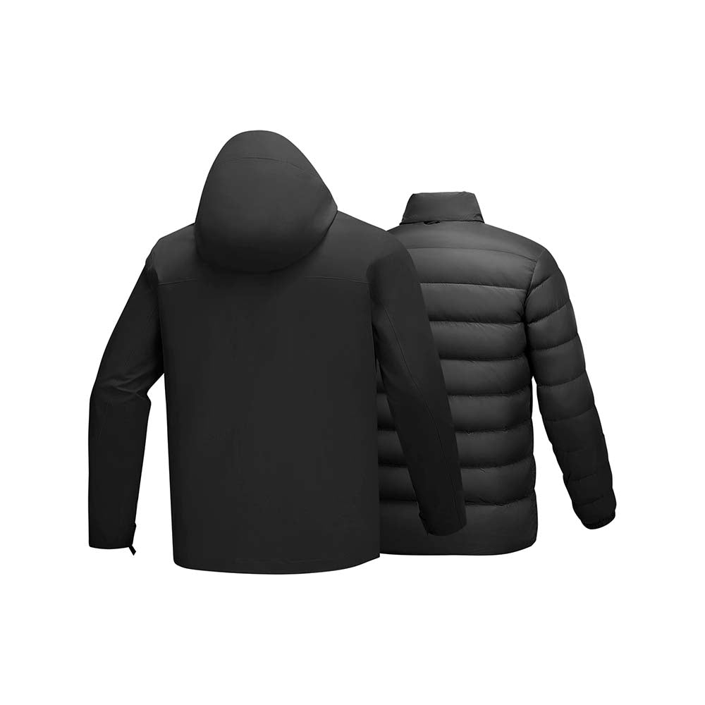 Skechers men's Go Trail 3 in 1 Jacket in Black Beauty for outdoor performance wear