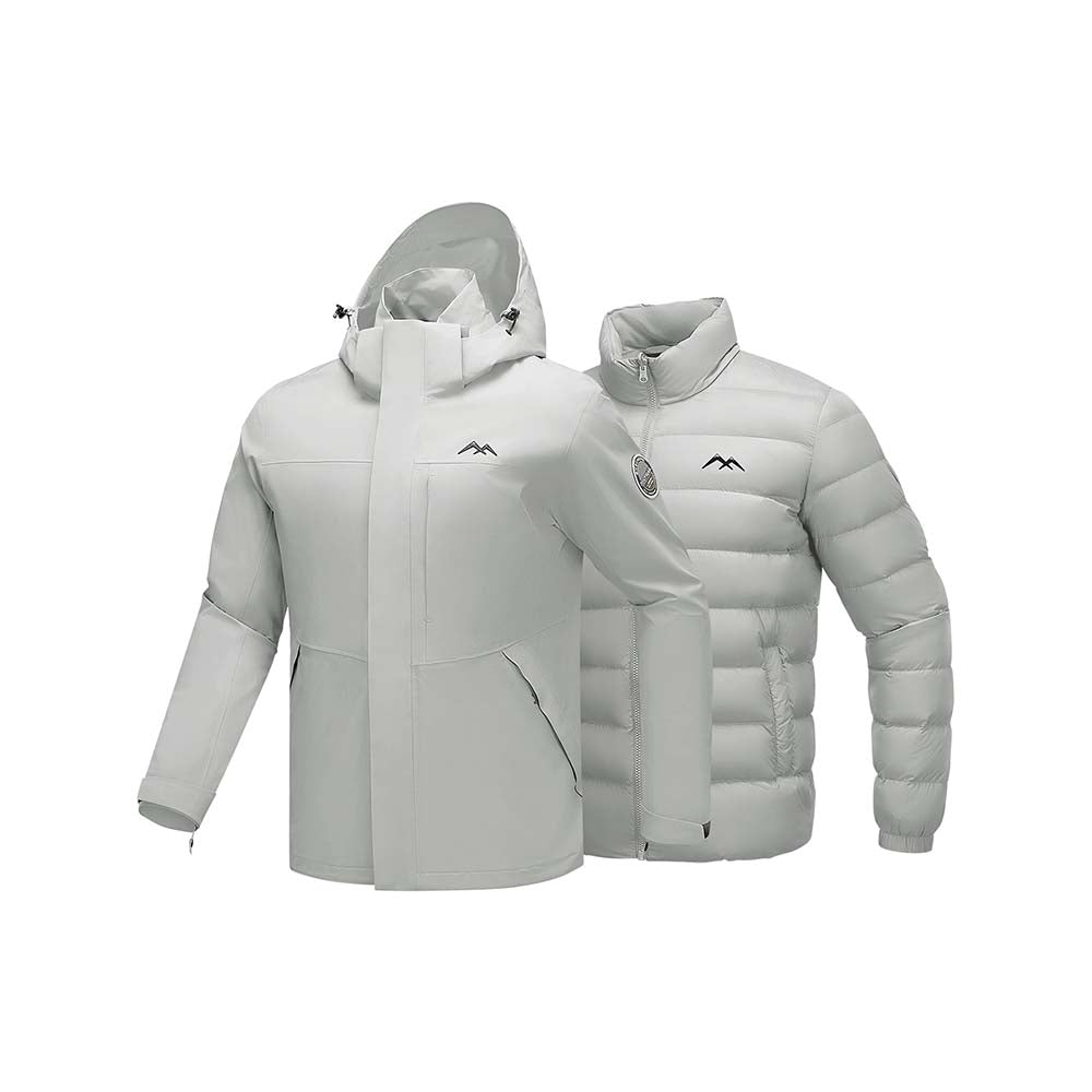 Skechers men's Go Trail 3 in 1 Jacket in Lunar Rock for outdoor performance wear