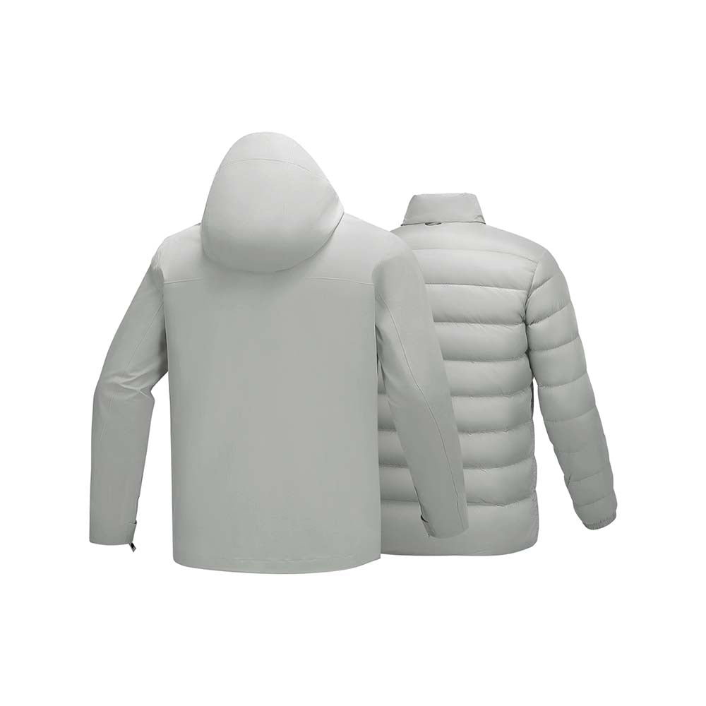 Skechers men's Go Trail 3 in 1 Jacket in Lunar Rock for outdoor performance wear