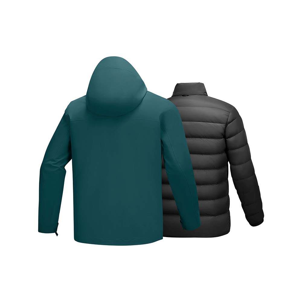 Skechers men's Go Trail 3 in 1 Jacket in Seaweed Army Green for outdoor performance wear