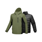 Skechers men's Go Trail 3 in 1 Jacket in Kalamata Green for outdoor performance wear