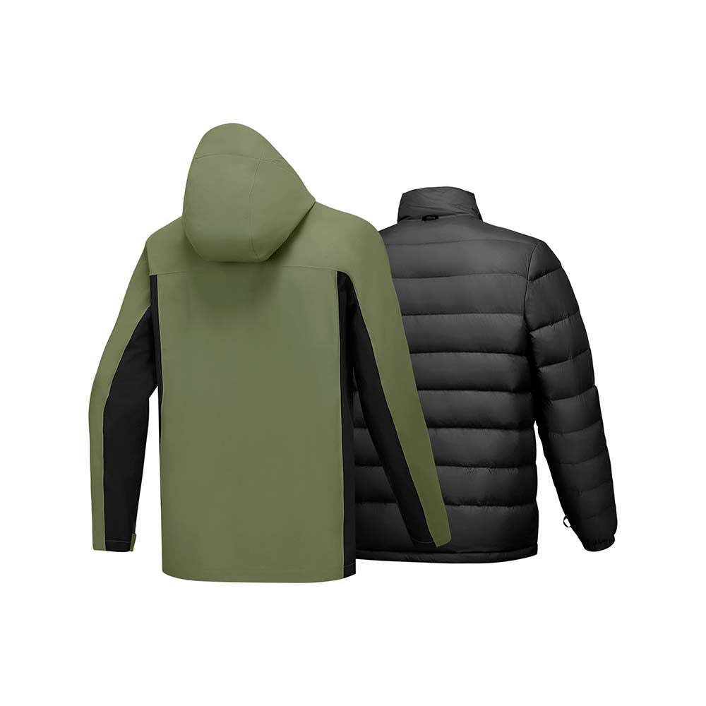 Skechers men's Go Trail 3 in 1 Jacket in Kalamata Green for outdoor performance wear