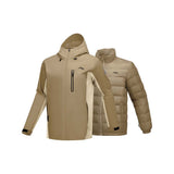 Skechers men's Go Trail 3 in 1 Jacket in Coffee Brown for outdoor performance wear