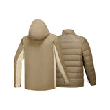 Skechers men's Go Trail 3 in 1 Jacket in Coffee Brown for outdoor performance wear