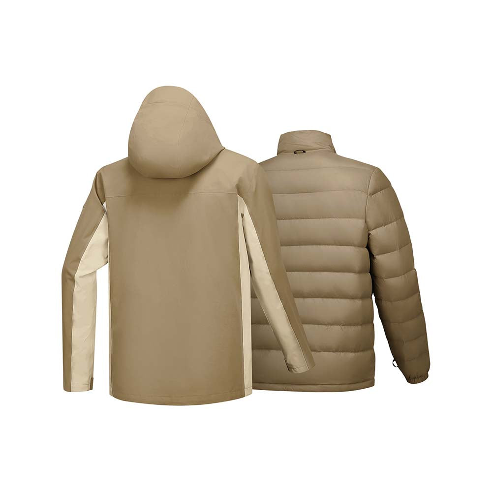 Skechers men's Go Trail 3 in 1 Jacket in Coffee Brown for outdoor performance wear