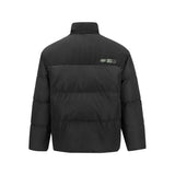 Skechers X SmileyWorld Woven Down Jacket, men's outdoor performance apparel in Black Beauty