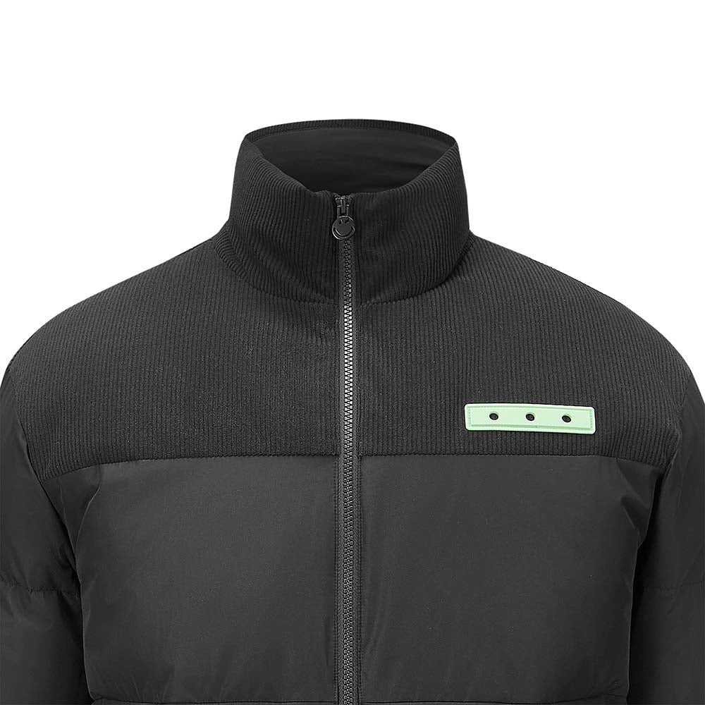 Skechers X SmileyWorld Woven Down Jacket, men's outdoor performance apparel in Black Beauty