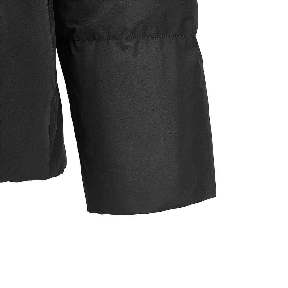 Skechers X SmileyWorld Woven Down Jacket, men's outdoor performance apparel in Black Beauty