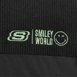 Skechers X SmileyWorld Woven Down Jacket, men's outdoor performance apparel in Black Beauty
