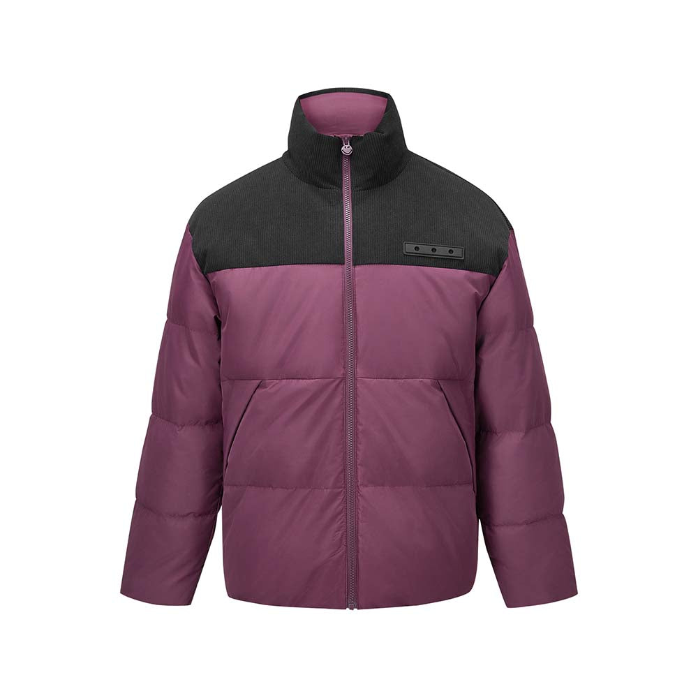 Skechers X SmileyWorld Woven Down Jacket, men's outdoor performance apparel in Purple Brown
