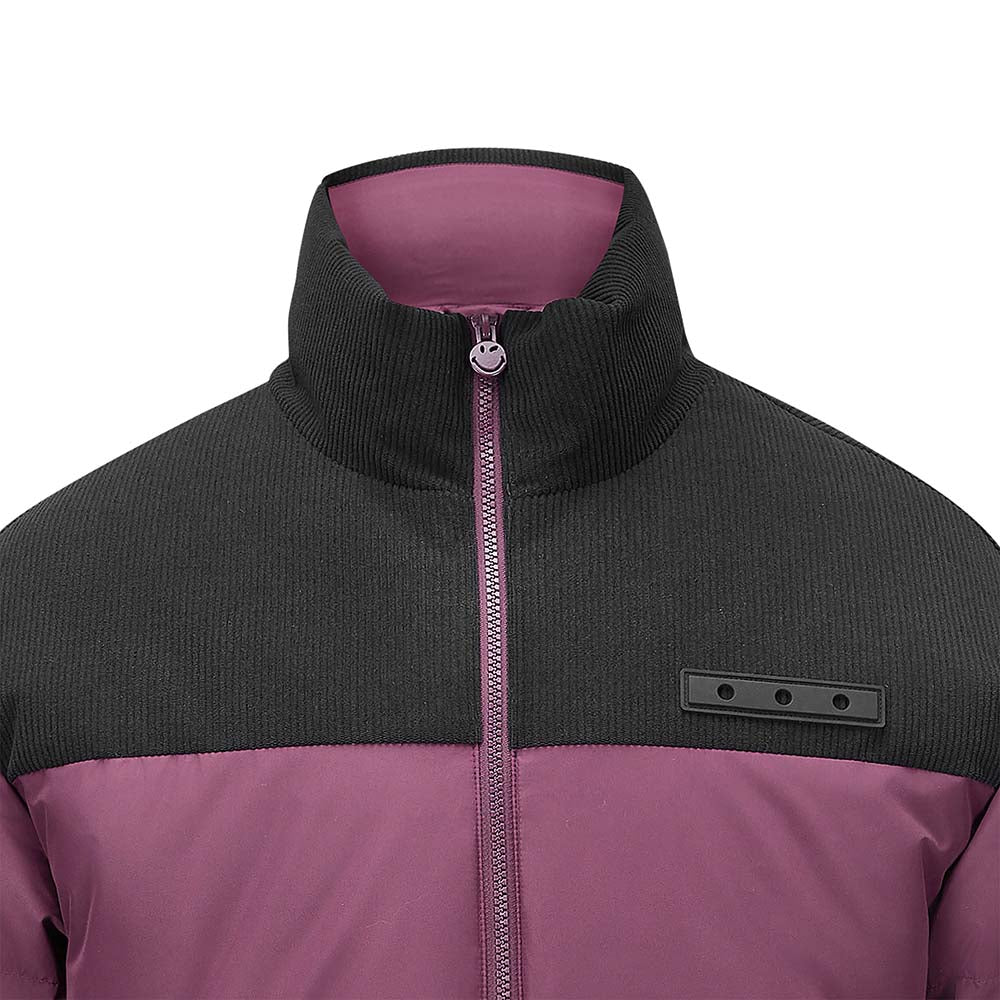 Skechers X SmileyWorld Woven Down Jacket, men's outdoor performance apparel in Purple Brown