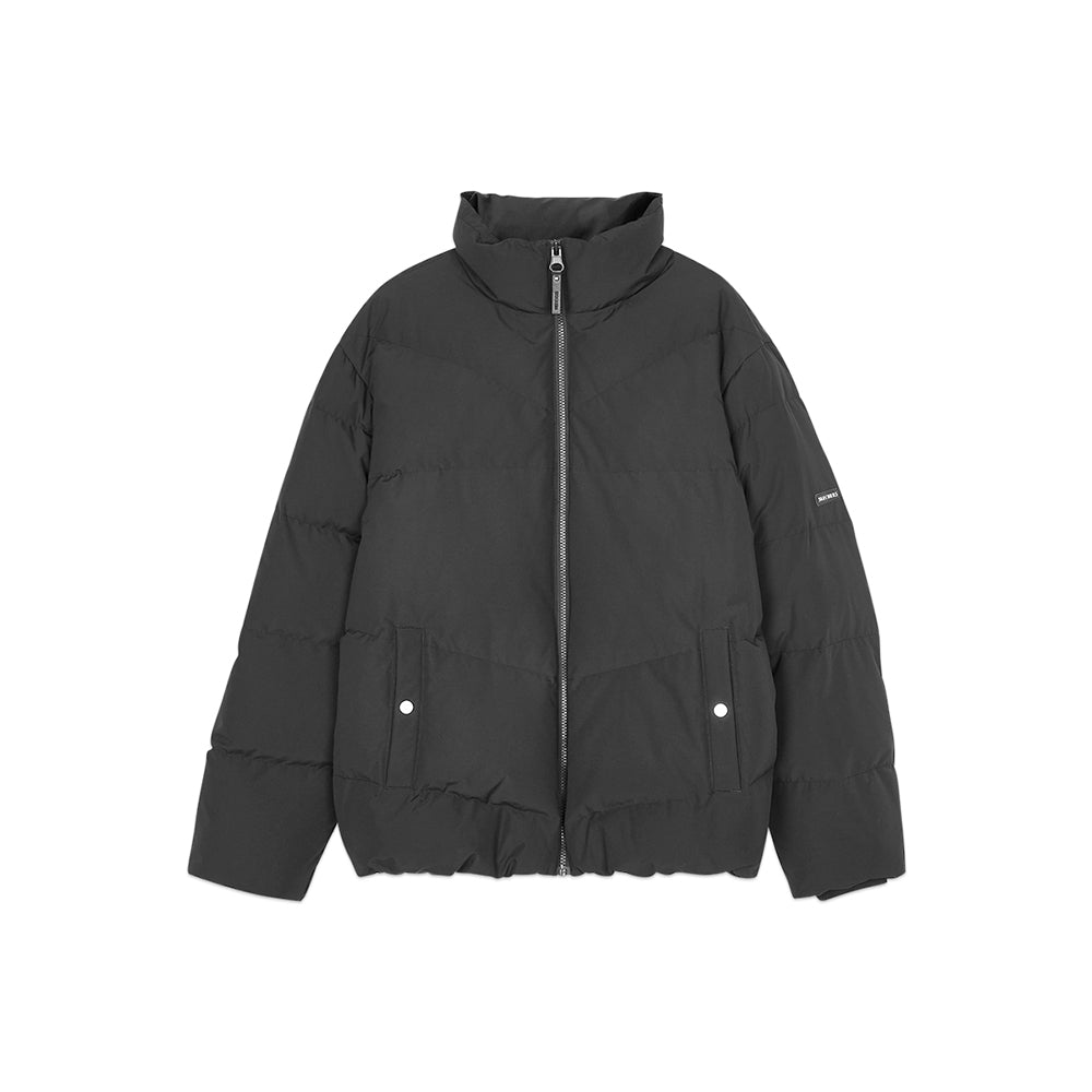 Skechers men's Diamond Woven Down Jacket in Black Beauty for lifestyle wear