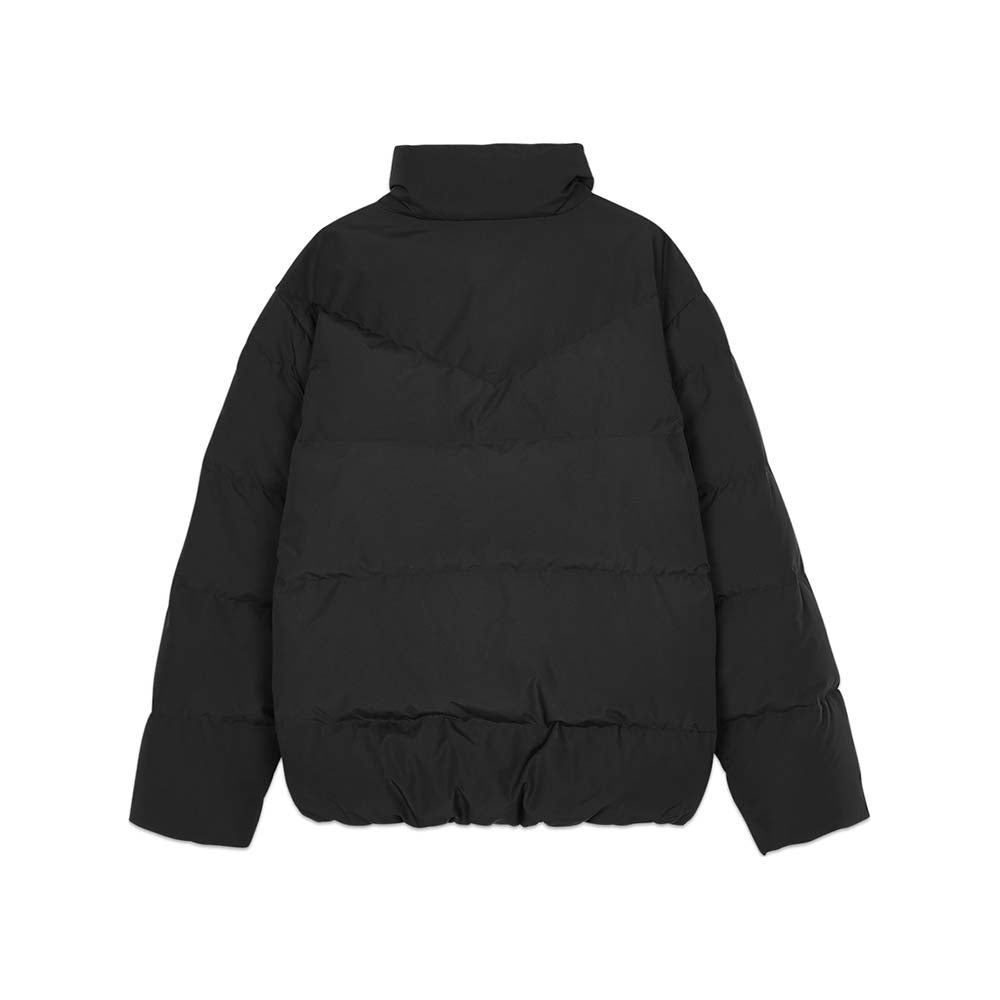 Skechers men's Diamond Woven Down Jacket in Black Beauty for lifestyle wear