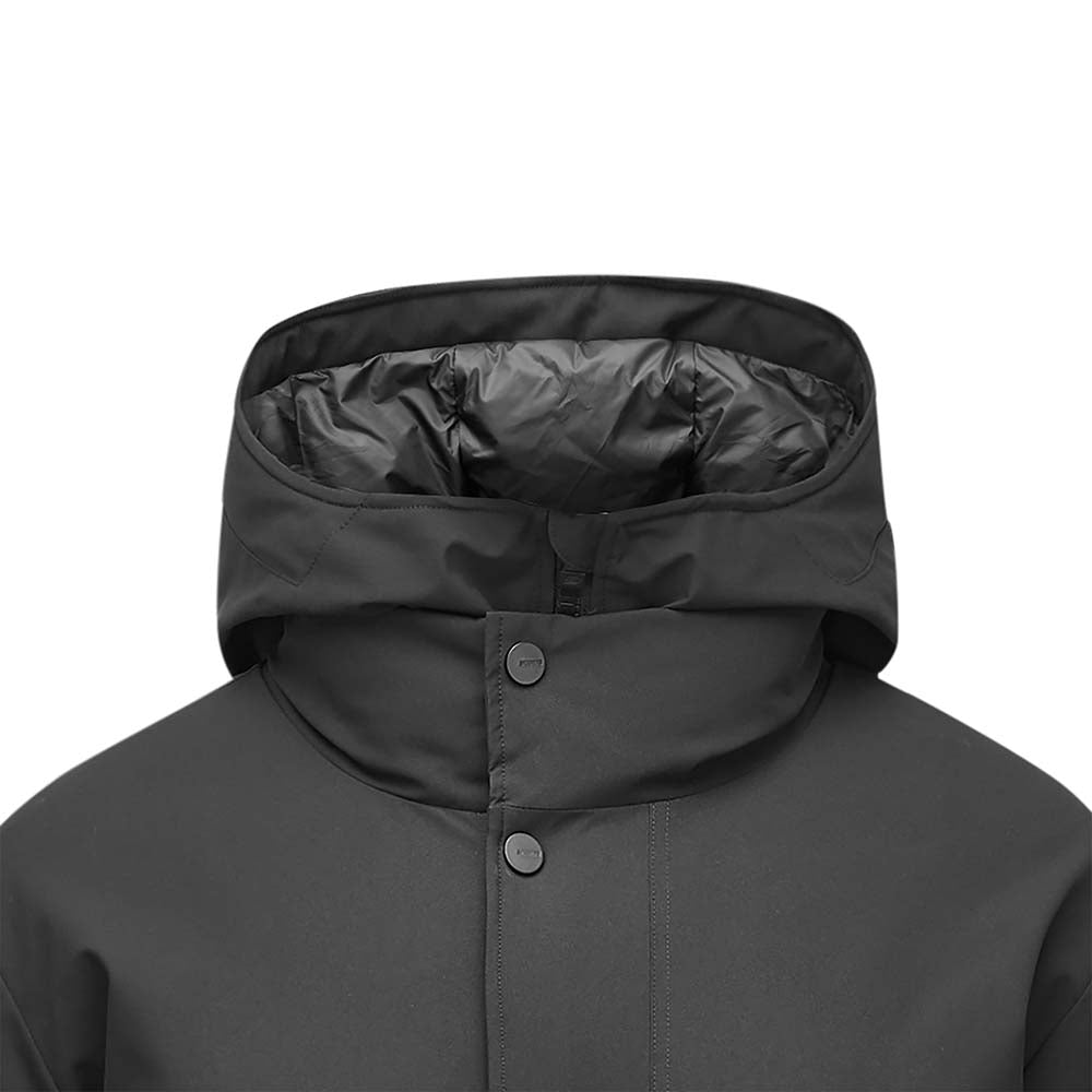 Skechers men's Diamond Woven Down Coat in Black Beauty for lifestyle wear