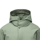 Skechers men's Diamond Woven Down Coat in Basil Gray for lifestyle wear