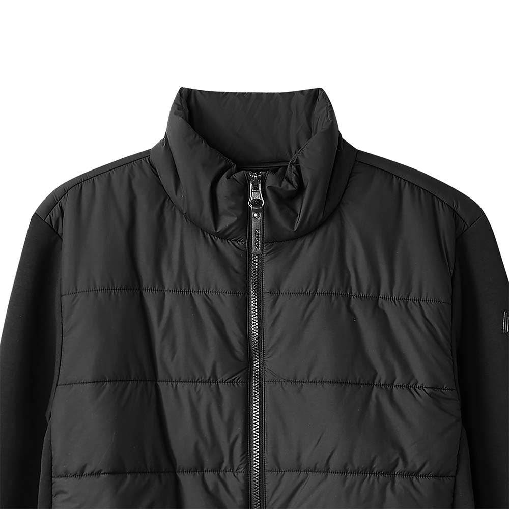 Skechers men's Diamond Woven Quilted Jacket in Black Beauty for lifestyle wear
