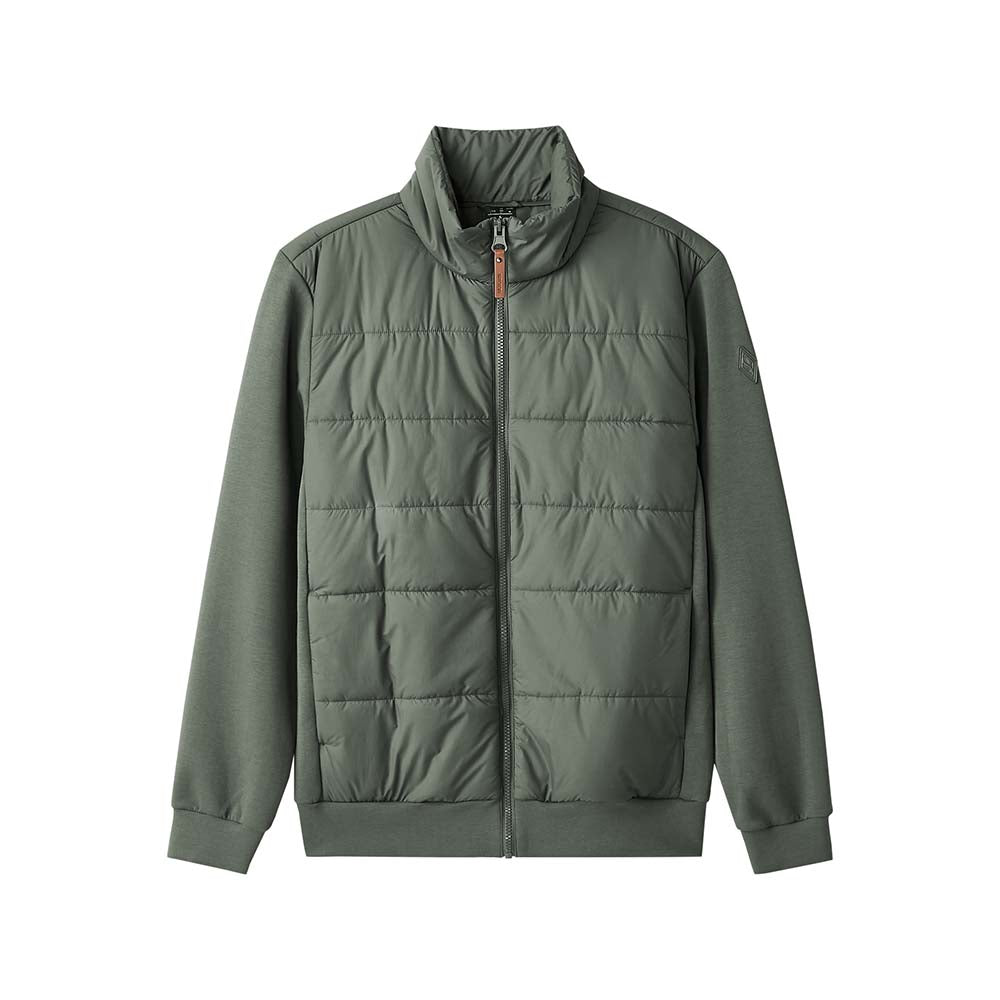 Skechers men's Diamond Woven Quilted Jacket in Chimera Gray for lifestyle wear