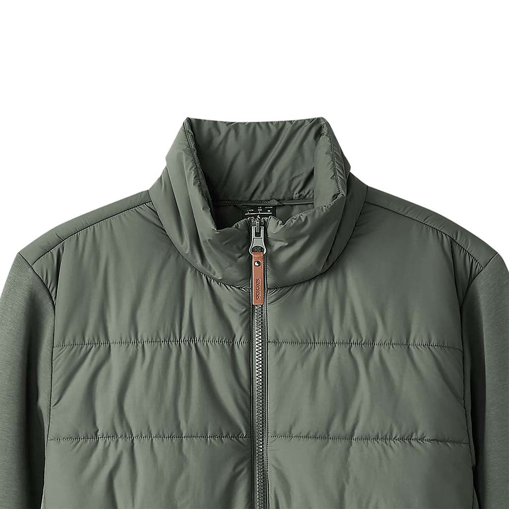 Skechers men's Diamond Woven Quilted Jacket in Chimera Gray for lifestyle wear