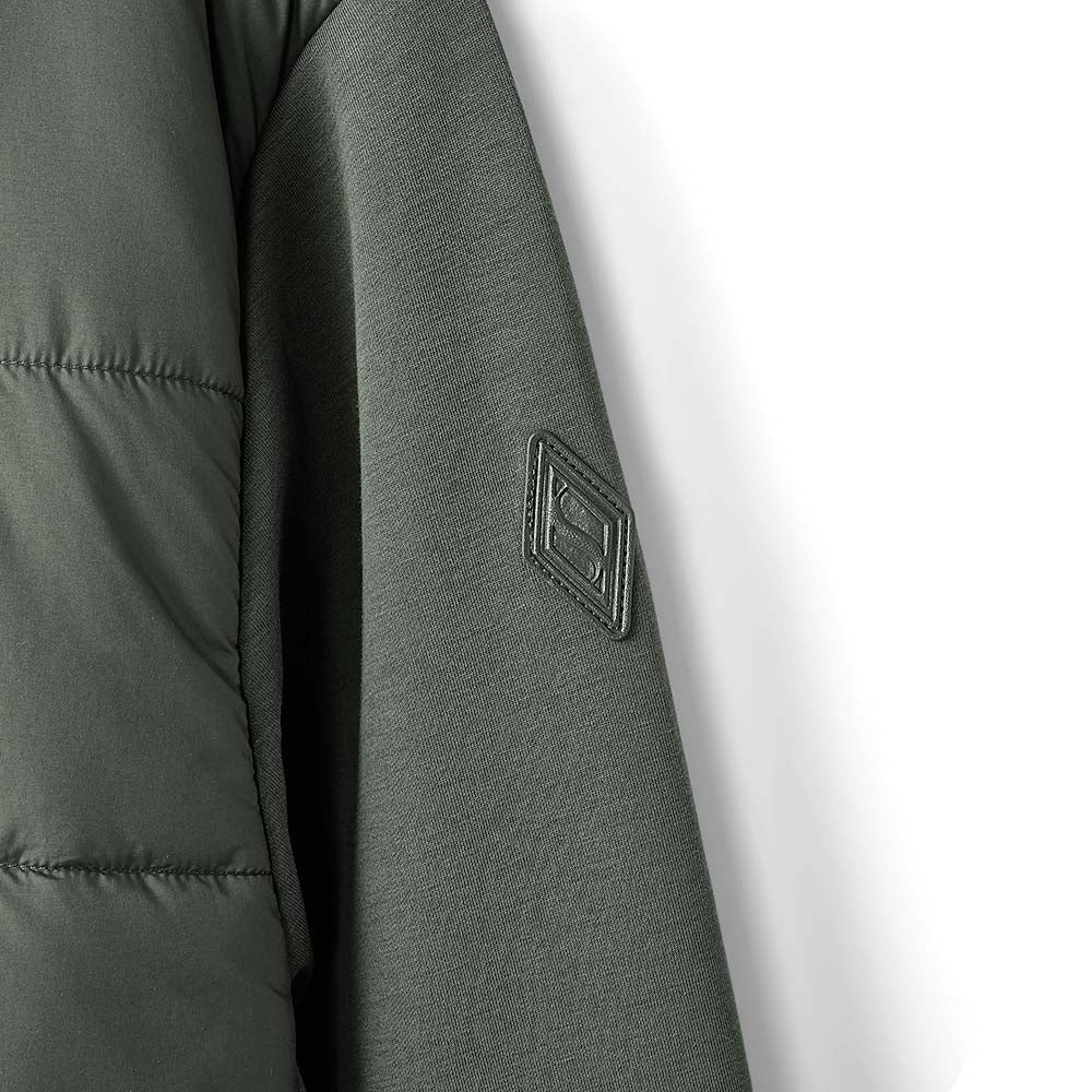 Skechers men's Diamond Woven Quilted Jacket in Chimera Gray for lifestyle wear