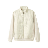 Skechers men's Diamond Woven Quilted Jacket in Almond White for lifestyle wear
