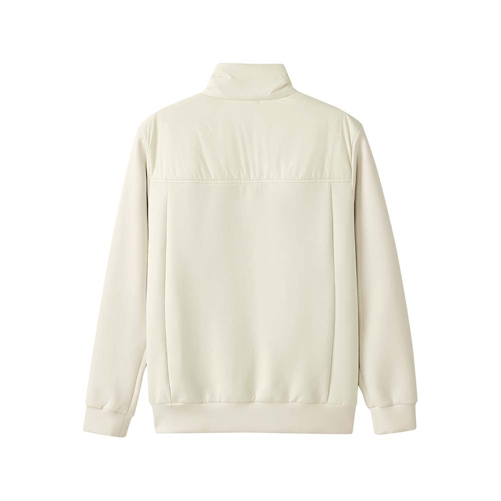 Skechers men's Diamond Woven Quilted Jacket in Almond White for lifestyle wear
