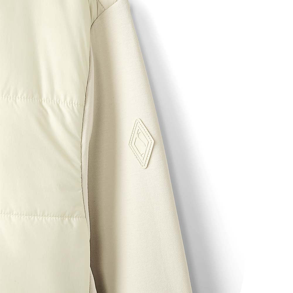 Skechers men's Diamond Woven Quilted Jacket in Almond White for lifestyle wear