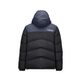 Skechers men's Go Trail Woven Down Jacket in Black Beauty for outdoor performance wear
