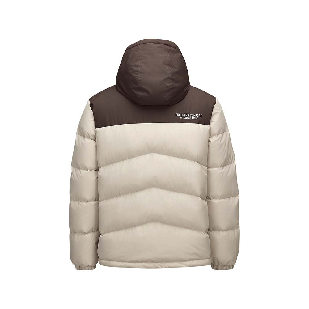 Skechers men's Go Trail Woven Down Jacket in Peyote for outdoor performance wear