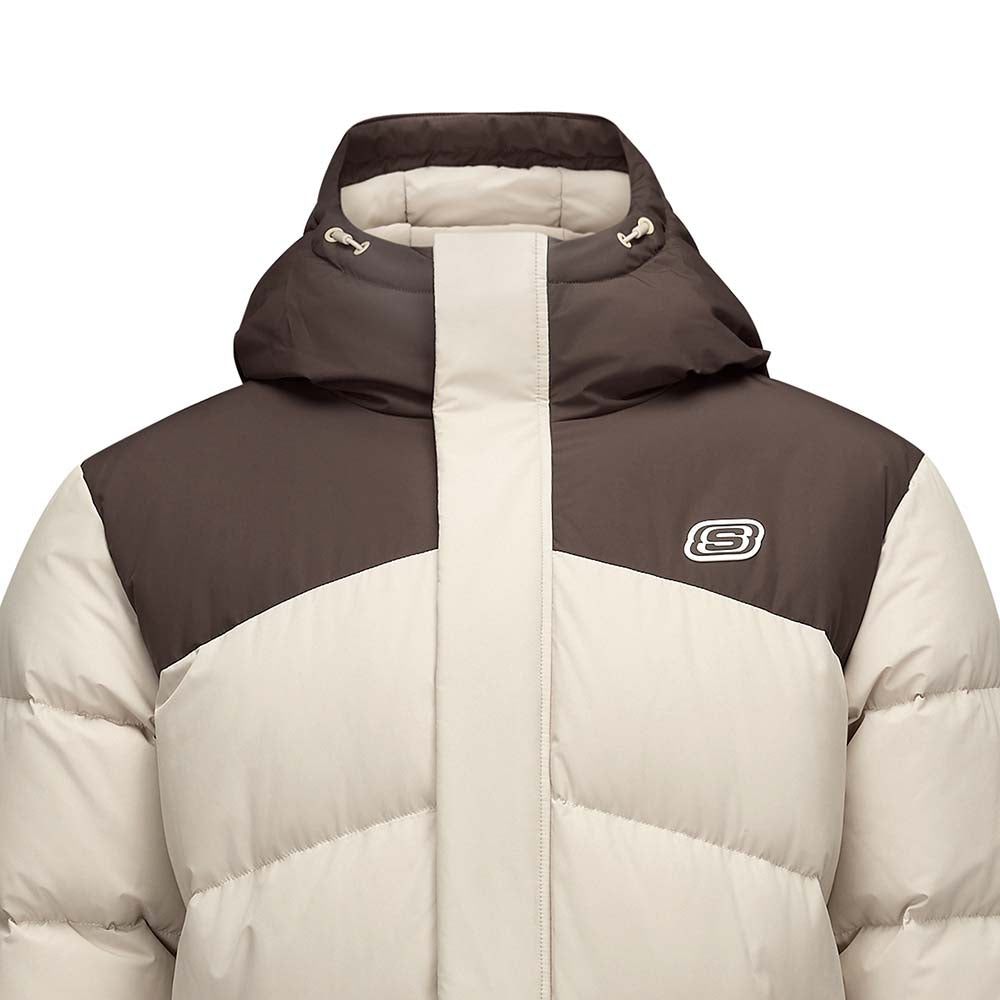 Skechers men's Go Trail Woven Down Jacket in Peyote for outdoor performance wear