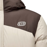 Skechers men's Go Trail Woven Down Jacket in Peyote for outdoor performance wear