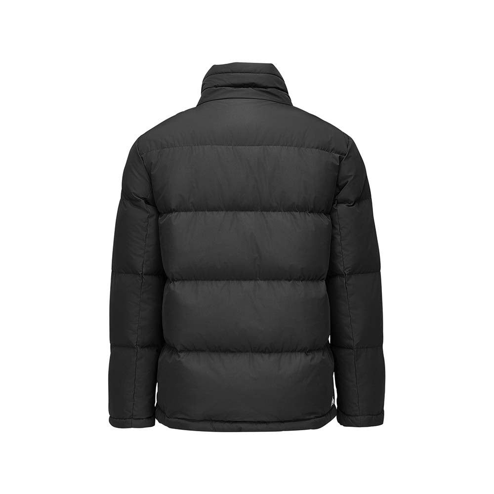 Skechers men's Basic Leisure Woven Down Jacket in Jet Black for lifestyle wear