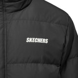 Skechers men's Basic Leisure Woven Down Jacket in Jet Black for lifestyle wear