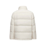 Skechers men's Basic Leisure Woven Down Jacket in Whisper White for lifestyle wear