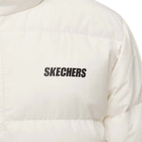 Skechers men's Basic Leisure Woven Down Jacket in Whisper White for lifestyle wear