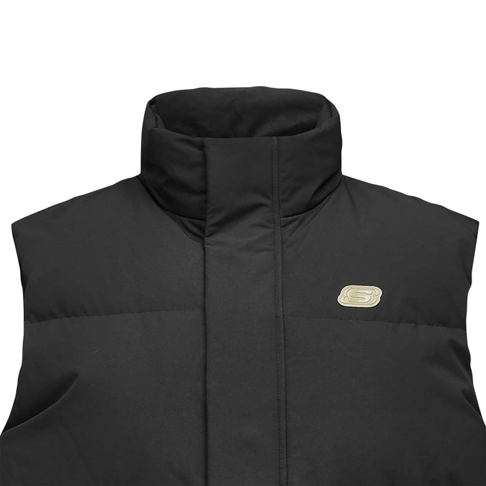 Skechers men's Sport-Utility Woven Down Vest in Black Beauty for lifestyle wear