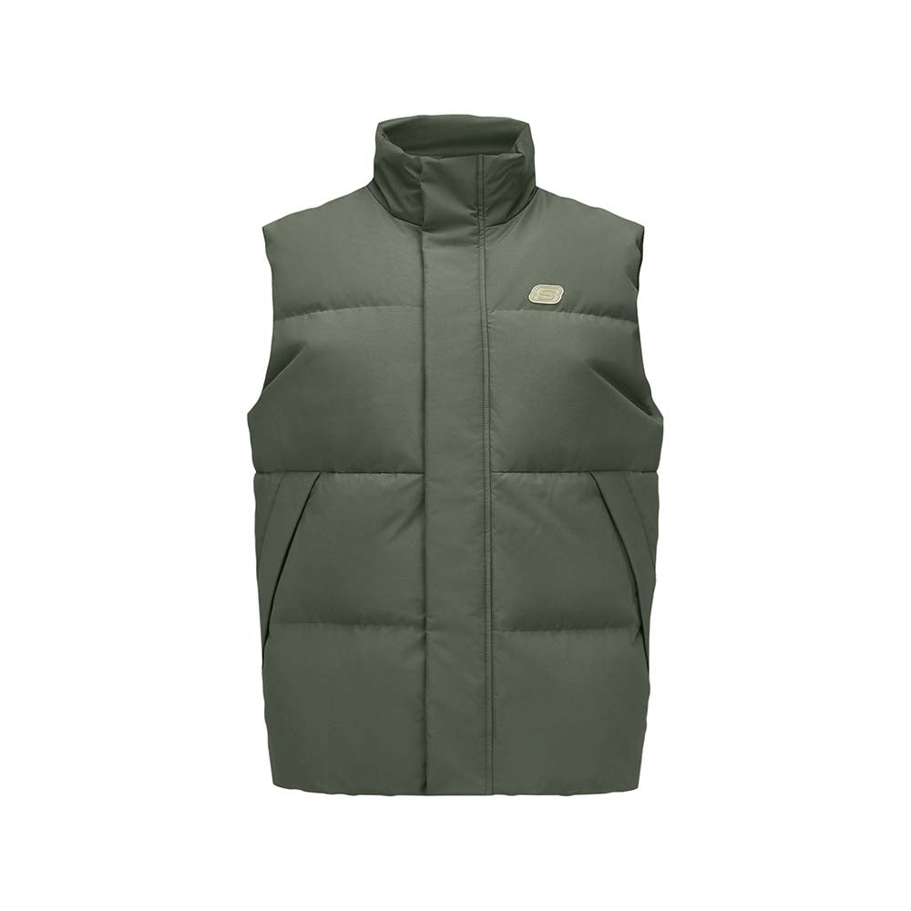 Skechers men's Sport-Utility Woven Down Vest in Kambaba for lifestyle wear