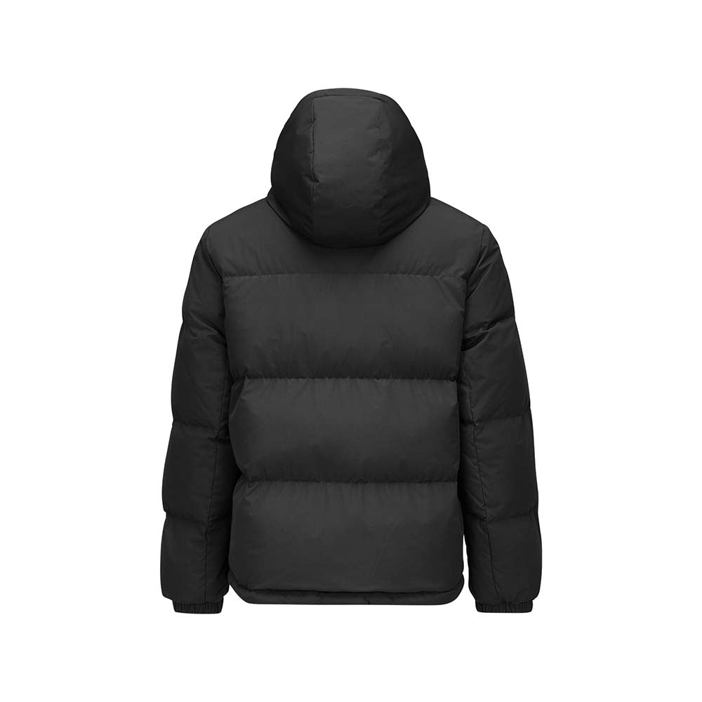 Skechers men's Sport-Utility Woven Down Jacket in Black Beauty for lifestyle wear