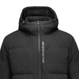 Skechers men's Sport-Utility Woven Down Jacket in Black Beauty for lifestyle wear