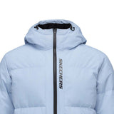 Skechers men's Sport-Utility Woven Down Jacket in Light Blue for lifestyle wear